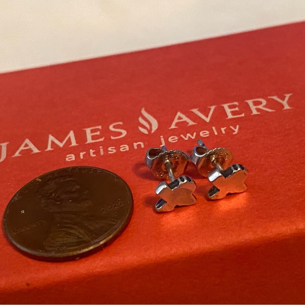 James Avery Retired Map Of Texas Shape Tiny Pierced Earrings Sterling Silver